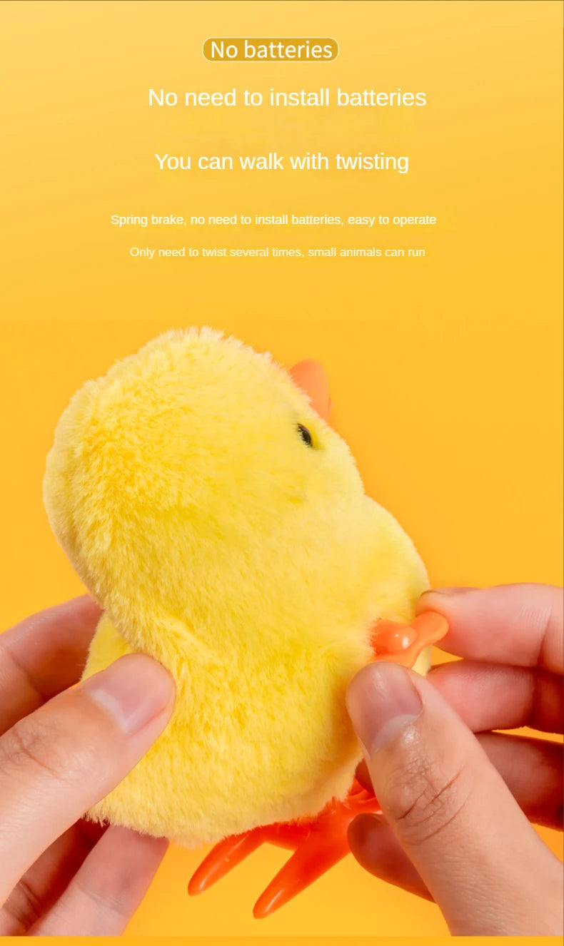Yellow Wind-Up Jumping Chicken Toy for Toddlers