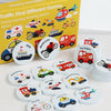 A box of Traffic Find Different Games featuring various vehicles like fire engines, trains, and motorcycles for a children's 
