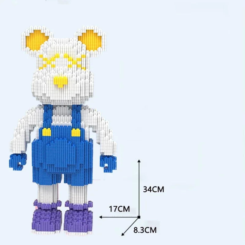 Cartoon Bear Building Block Set with LED Light