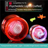Transparent red crystal yo-yo with psychedelic lights and a finger guard