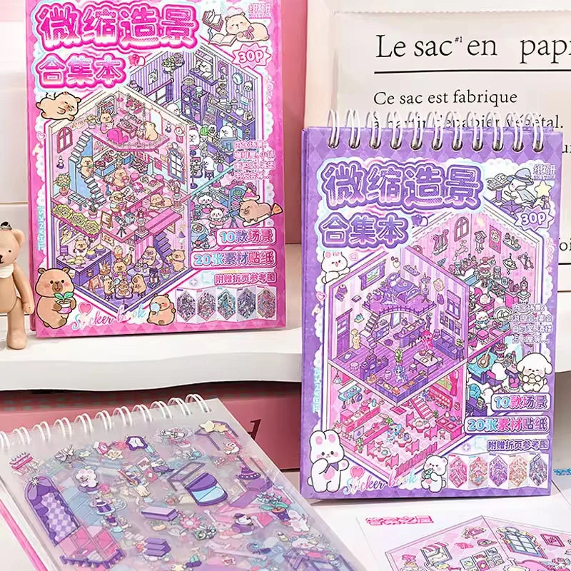 Miniature 3D Scene Stickers for Journaling & Crafting (Set of 30)