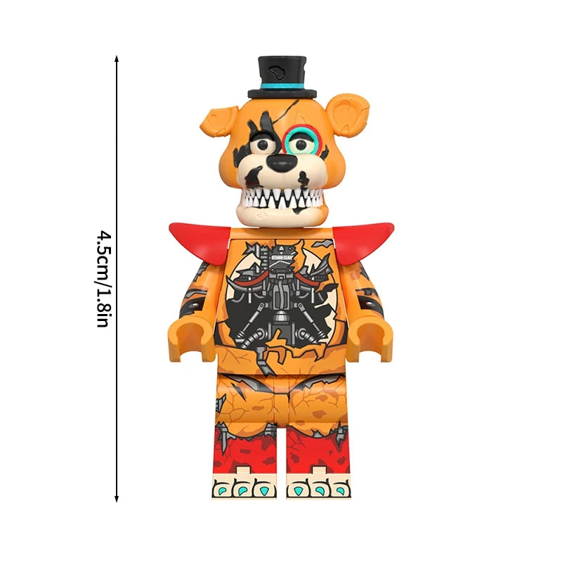 Mini building block figures of Five Nights at Freddy's Bonnie and friends characters.