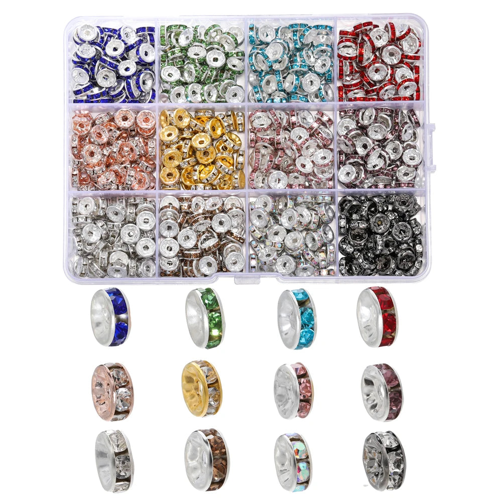 Crystal Rondelle Beads for Jewelry Making – 6mm & 8mm Spacer Beads