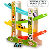 Wooden animal style glider track glider set with various colored slides and animals