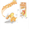 A set of 3D paper animal puzzles featuring a dinosaur or safari animal, showing the assembled model and packaging.