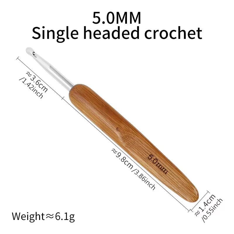 Professional Dreadlock Crochet Hook Needle with Wooden Handle