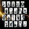 Collection de cartes de tarot sombres et détaillées avec diverses figures et symboles.