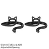 A pair of black adjustable cat-ear crochet rings for pets.