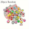 A pile of 20 random kawaii mini capsule figures in various colors and designs.