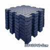A stack of eight dark blue, textured, non-slip play mats with dimensions 30x30x2.5cm.