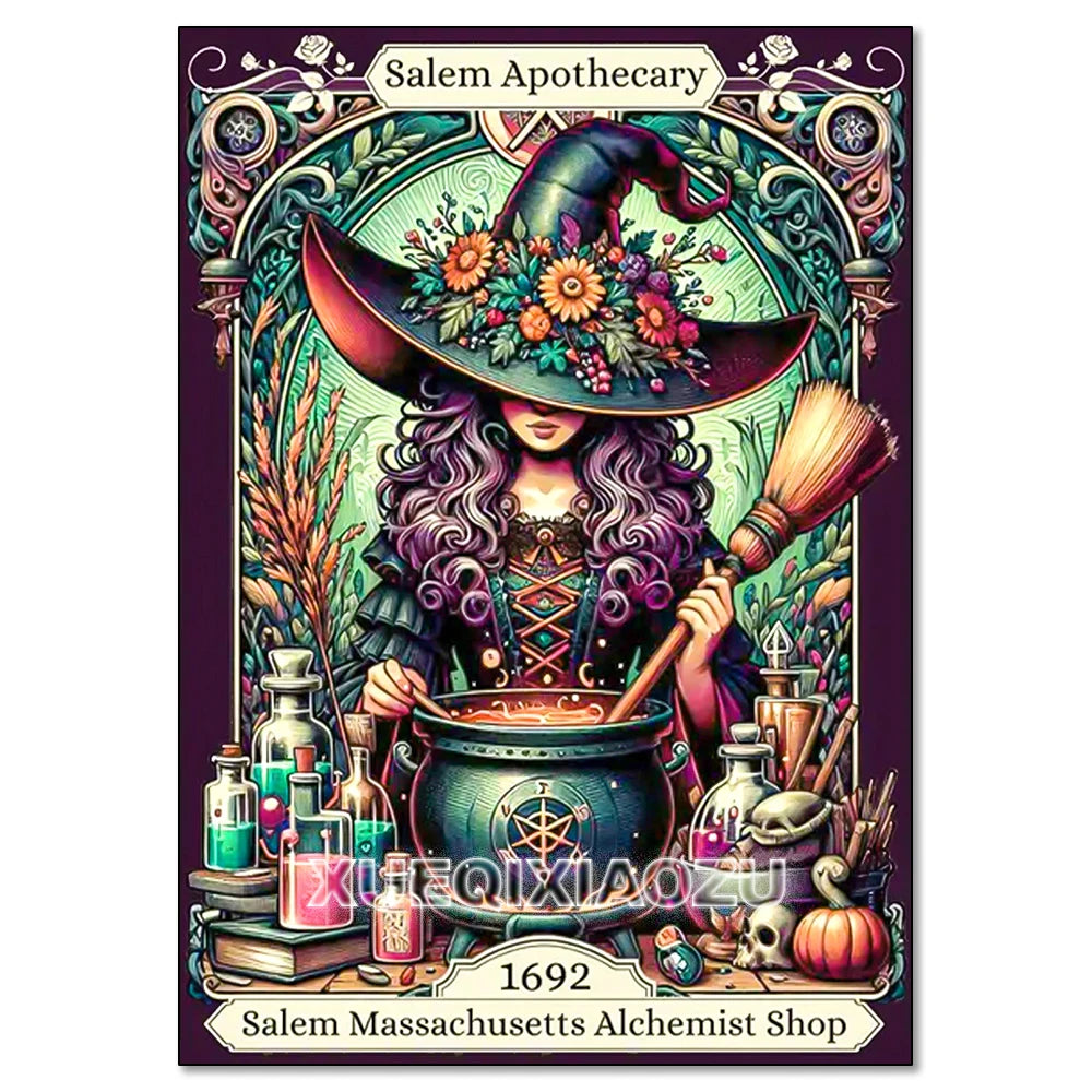 Witch Tarot Diamond Painting Kit - DIY Full Drill Craft for Home Decor