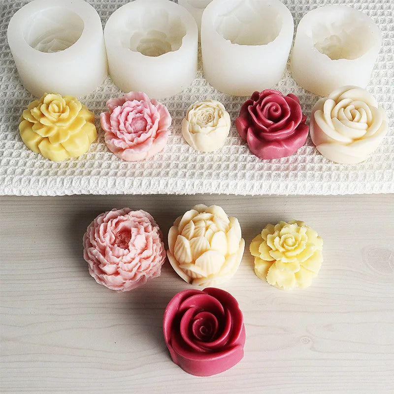 Rose & Peony Silicone Mold for Candle, Soap, and Resin Crafting