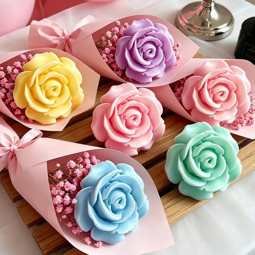 3D Rose Flower Silicone Mold Set for Candle, Soap & Resin Crafts