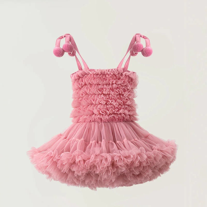 Children's Princess Tutu Dress with Ruffled Ball Gown Design