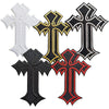 Set aus fünf gestickten Kreuz-Patches zum Aufnähen in Weiß, Schwarz und Rot für Reparaturen