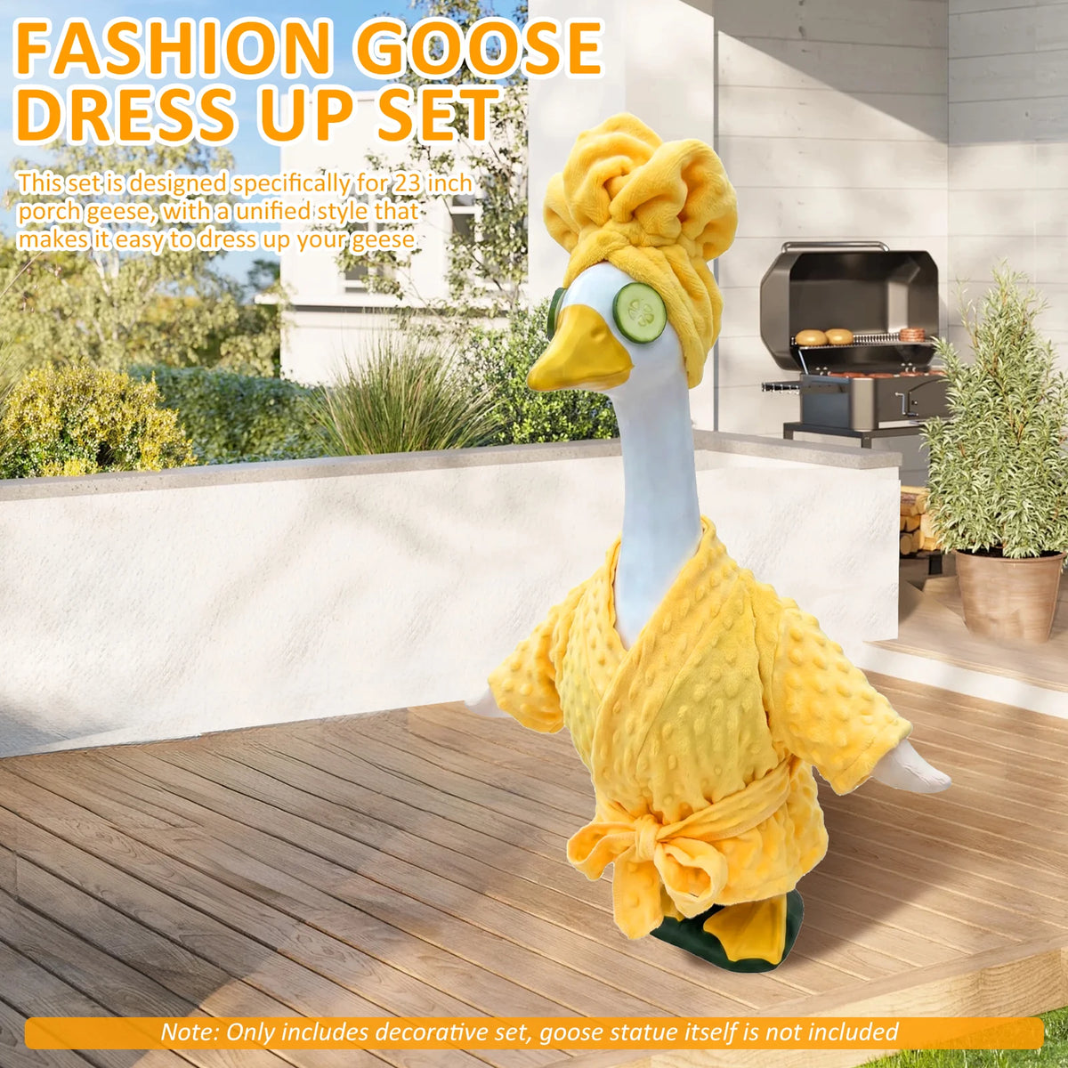 Goose Costume Dress-Up Set for Lawn Statues