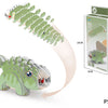 A 3D paper animal puzzle set featuring a dinosaur model, shown in its packaged form and assembled.
