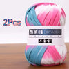 Two skeins of pink and blue soft chunky t-shirt yarn for crochet and knitting