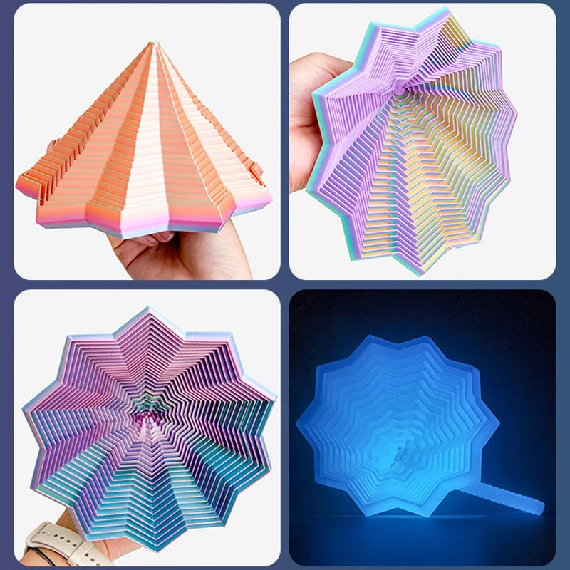 Optical Illusion Fidget Star – 3D Hexagon Spinner for Stress Relief