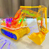 Transparent Gear Excavator Toy with LED Lights & Music