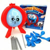 A red balloon game featuring a large blue balloon and a box for the Balloon Pop Party Game.