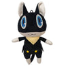 A black and white plush doll resembling the character Morgana from Persona 5