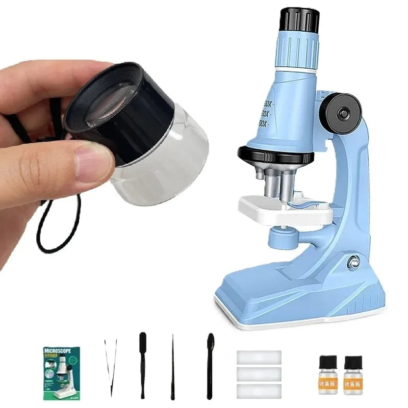 Kids Pocket Microscope with LED Light - 200x to 1200x Zoom for STEM Learning