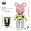 43cm Creative Bear Building Blocks – Candy Color Fluid Art Model for Adults