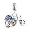 925 Sterling Silver Heart Charm Beads for Bracelets and Necklaces