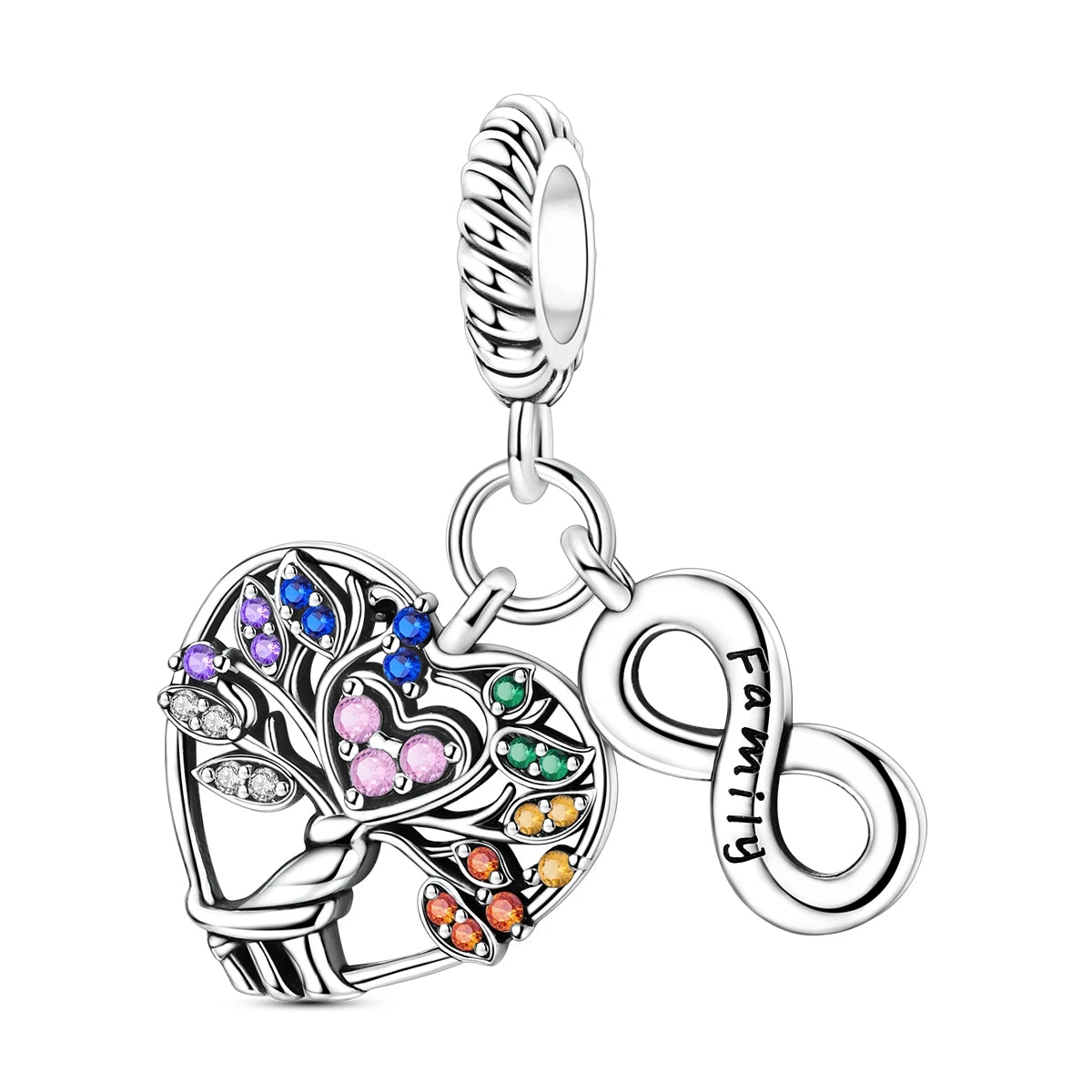 925 Sterling Silver Heart Charm Beads for Bracelets and Necklaces