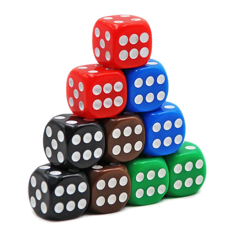 12mm Multicolor Six-Sided Dice Set (10-Pack)
