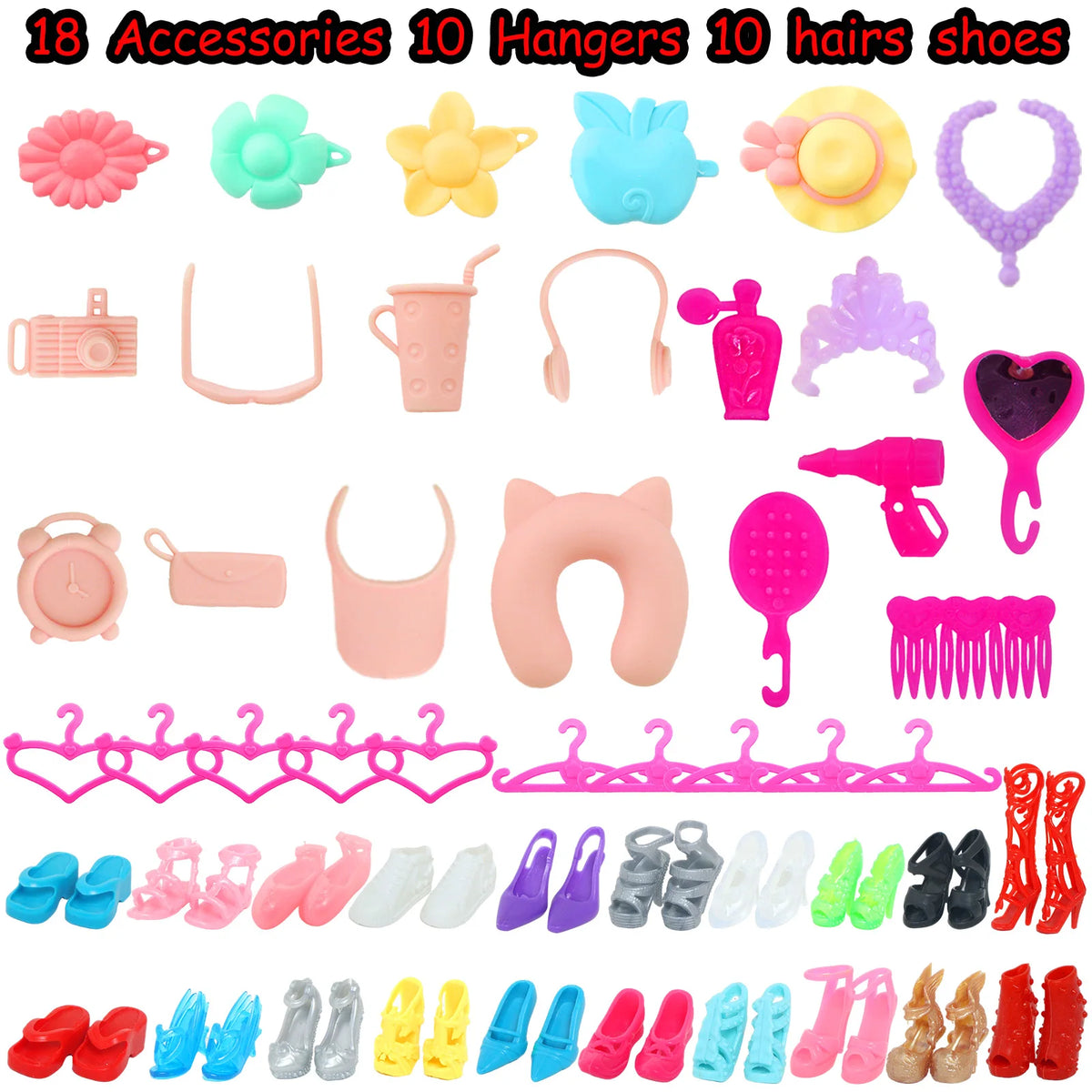 50-Piece Doll Fashion Wardrobe Set for 11.5-12 Inch Dolls