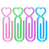 A set of four heart-shaped diamond painting canvas clips in pink, green, purple, and blue.