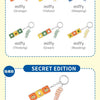 A collection of Miffy keycap pendants in various designs including Orange, Yellow, Sleeping, Thinking, Green, Reading, and a 