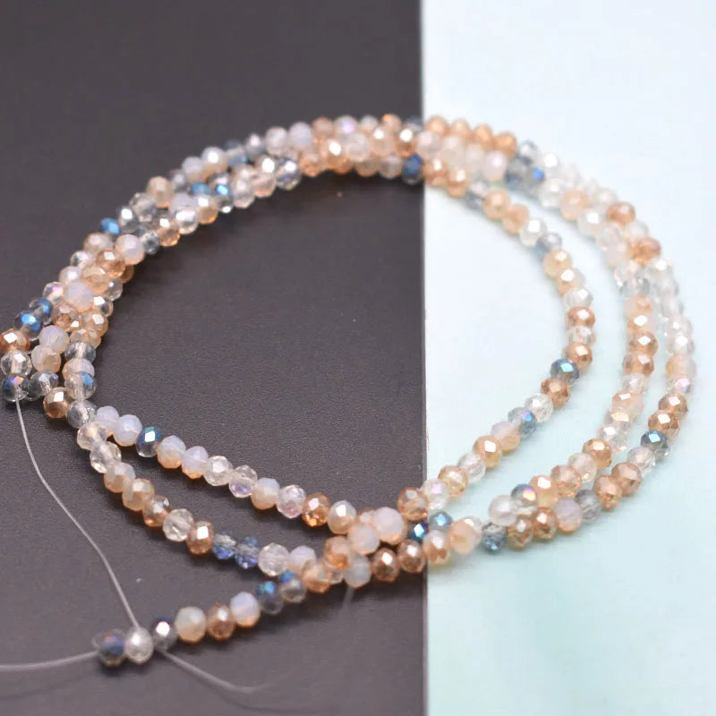Mixed-Color Rondelle Glass Beads for Jewelry Making