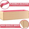 Complete Silicone Soap Making Mold Kit with Wooden Box and Stainless Steel Cutters
