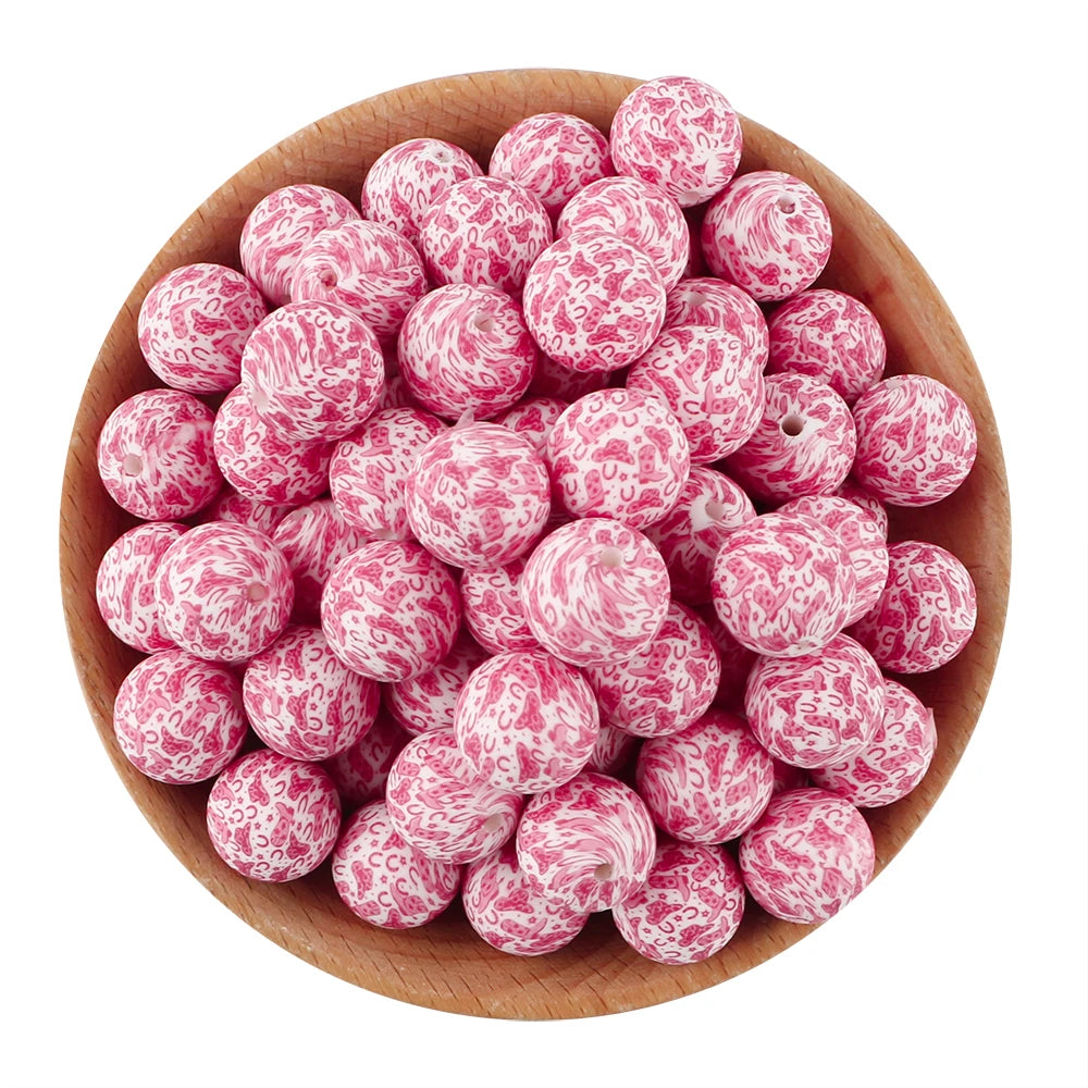 Pink Silicone Round Beads for DIY Jewelry Making