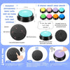 A black recordable talking button with a light blue top and microphone for recording voice messages