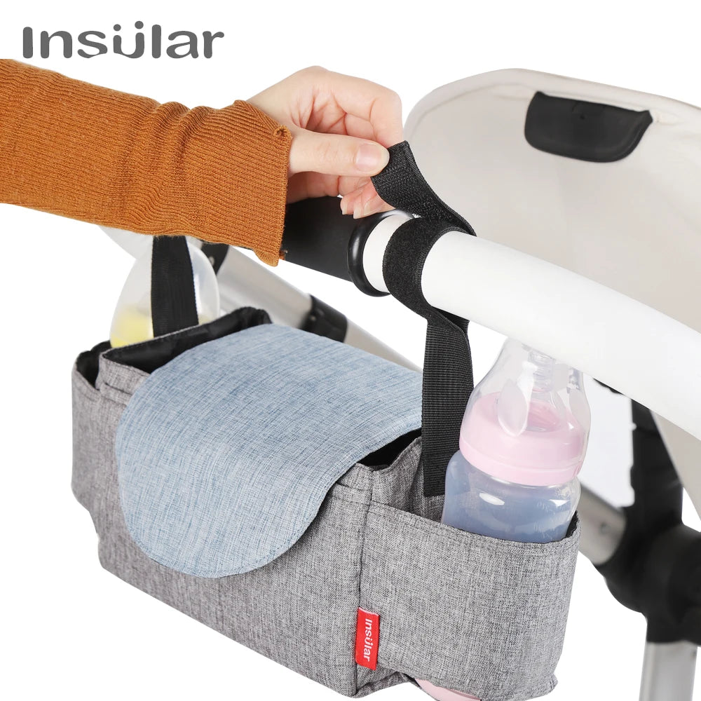 Insulated Diaper Bag with Thermal Bottle Pouch