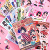 A collection of die-cut sticker sheets featuring characters and designs from the Kawaii Showa Diary set