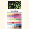 A box of Lanquo Acrylic Painting Gel-Pen set featuring 54 colors for drawing and journaling.