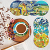 Van Gogh Starry Night Diamond Painting Coaster Kit with Metal Holder