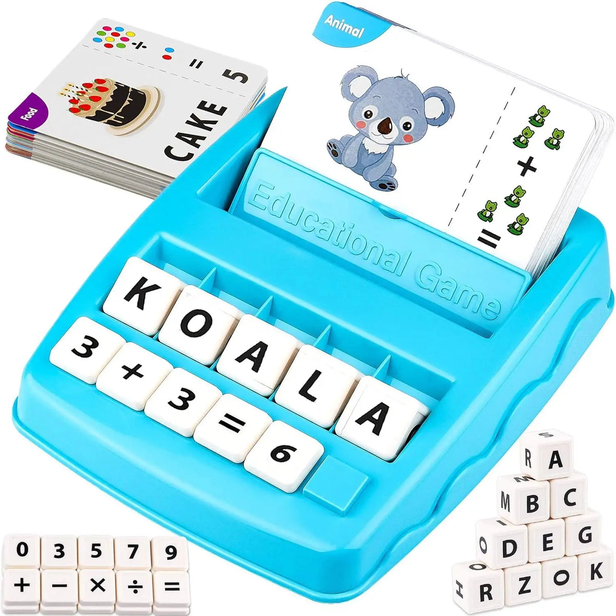 A blue educational game featuring a koala and number tiles for early learning.
