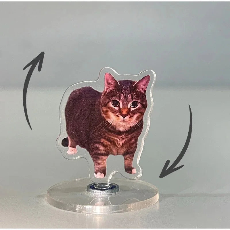 Rotating Cat Figurine Desk Decor
