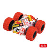 A bright orange four-wheel drive stunt car with a pull-back action design.