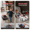 A black drift RC car is shown in action, demonstrating follow mode and escape mode features.