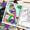 A color by number activity book featuring floral and mandala designs for adults.