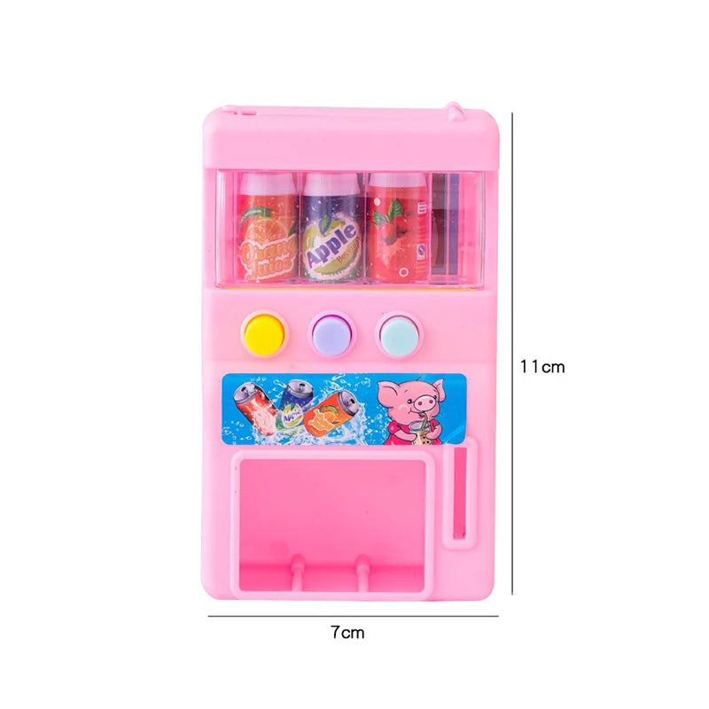 Kids Interactive Vending Machine Toy with Mini Drinks and Coins