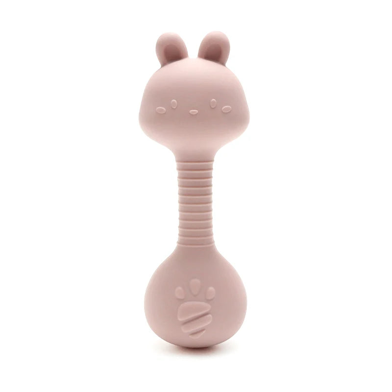 Rabbit Ear Silicone Baby Rattle & Teether Set