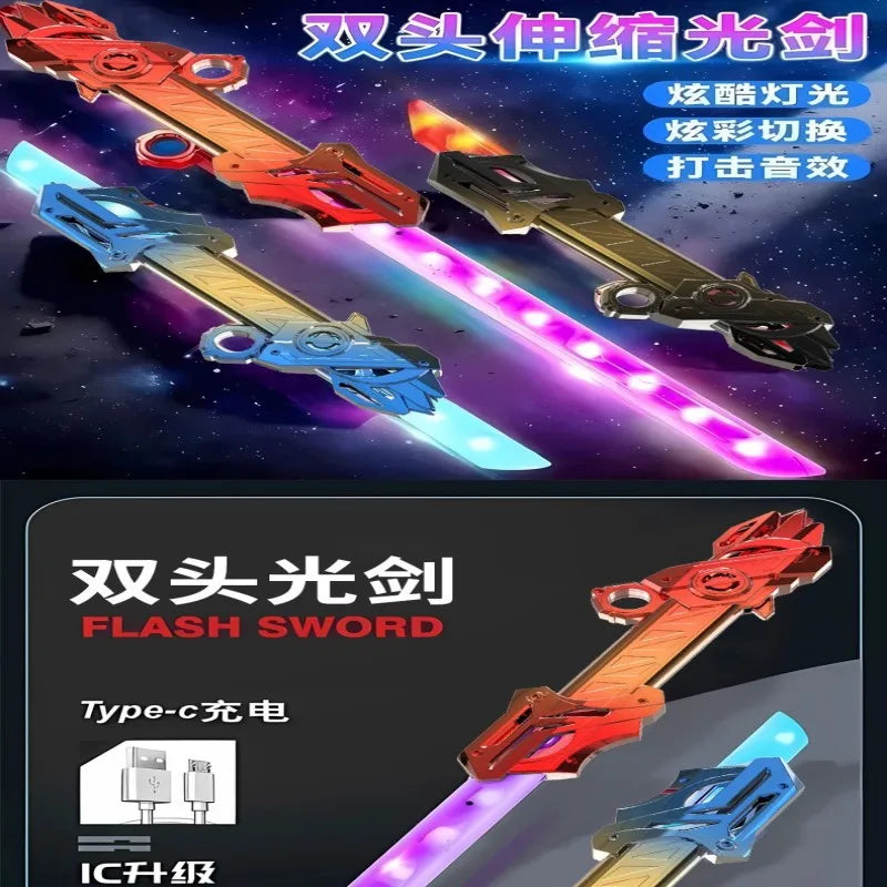 Double-Edged Telescopic Lightsaber with Glowing Effects
